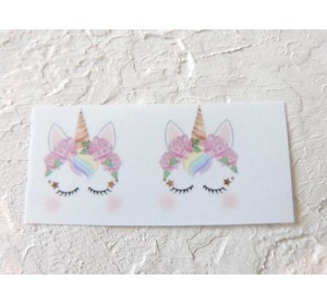 Термонаклейка "Единорожек 3" высота - 2,0 см (пара)