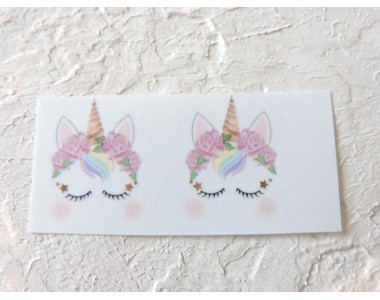 Термонаклейка "Единорожек 3" высота - 2,0 см (пара)