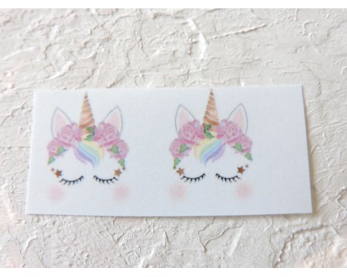 Термонаклейка "Единорожек 3" высота - 2,0 см (пара)