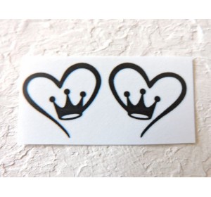 Термонаклейка "Сердечко с короной" высота - 2,0 см (пара)