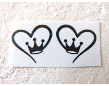 Термонаклейка "Сердечко с короной" высота - 2,0 см (пара)