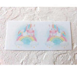 Термонаклейка "Единорог на радуге" высота - 2,0 см (пара)