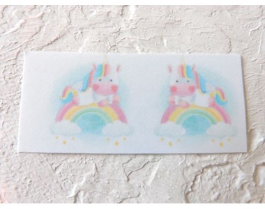 Термонаклейка "Единорог на радуге" высота - 2,0 см (пара)
