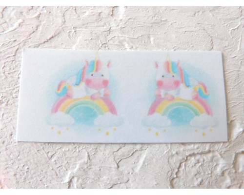 Термонаклейка "Единорог на радуге" высота - 2,0 см (пара)