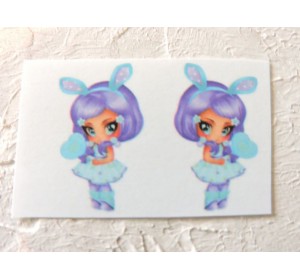 Термонаклейка "Девочка зайка 2" высота - 2,5 см (пара)