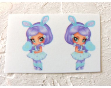 Термонаклейка "Девочка зайка 2" высота - 2,5 см (пара)