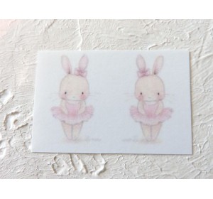 Термонаклейка "Зайка-балерина" высота - 2,5 см (пара)