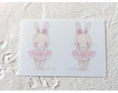 Термонаклейка "Зайка-балерина" высота - 2,5 см (пара)