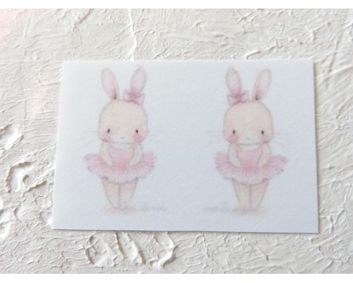 Термонаклейка "Зайка-балерина" высота - 2,5 см (пара)