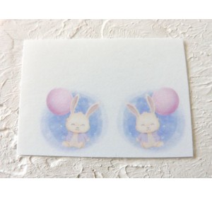 Термонаклейка "Зайка с шариками" высота - 2,0 см (пара)