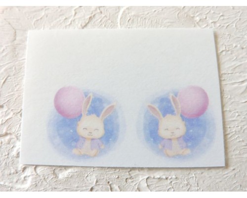 Термонаклейка "Зайка с шариками" высота - 2,0 см (пара)