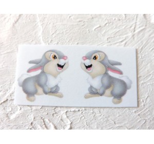 Термонаклейка "Зайка 2" высота - 2,0 см (пара)