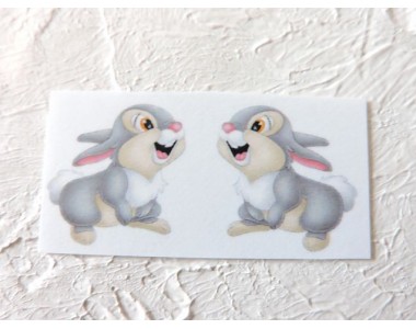 Термонаклейка "Зайка 2" высота - 2,0 см (пара)