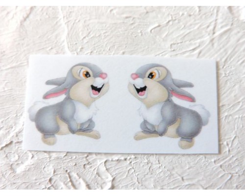 Термонаклейка "Зайка 2" высота - 2,0 см (пара)