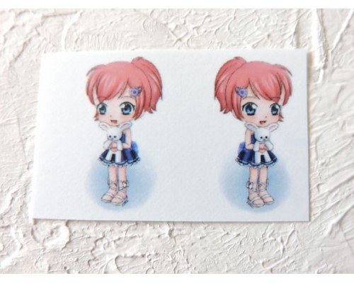 Термонаклейка "Девочка с игрушкой" высота - 2,5 см (пара)