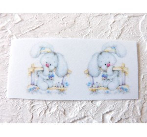 Термонаклейка "Зайка 3" высота - 2,0 см (пара)