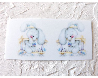 Термонаклейка "Зайка 3" высота - 2,0 см (пара)