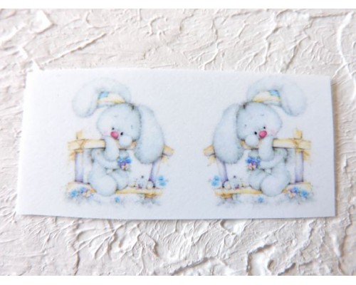 Термонаклейка "Зайка 3" высота - 2,0 см (пара)