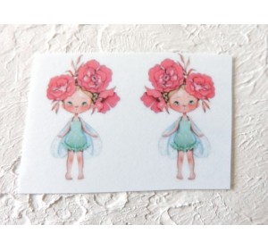 Термонаклейка "Девочка Фея" высота - 2,5 см (пара)