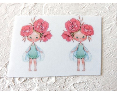 Термонаклейка "Девочка Фея" высота - 2,5 см (пара)