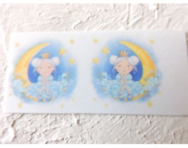 Термонаклейка "Принцесса на луне" высота - 2,0 см (пара)