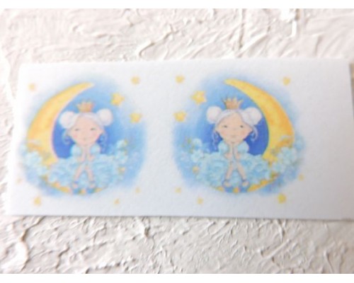 Термонаклейка "Принцесса на луне" высота - 2,0 см (пара)