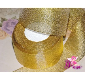 Лента парча 50 мм, золото - 1м