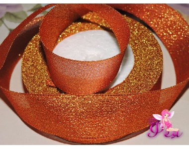 Парча 25мм *23м , цв. красно-золотой - 1м