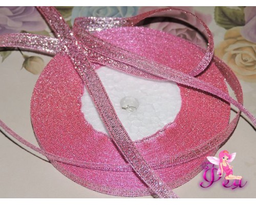 Парча 6мм, цв. розовый -1 м