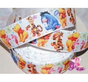 Репсовая лента с рисунком "Вини-Пух" 25мм - 1м