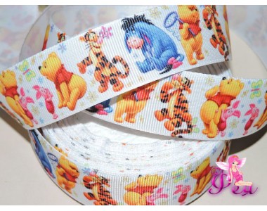 Репсовая лента с рисунком "Вини-Пух" 25мм - 1м